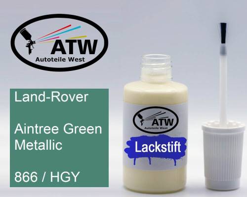 Land-Rover, Aintree Green Metallic, 866 / HGY: 20ml Lackstift, von ATW Autoteile West.